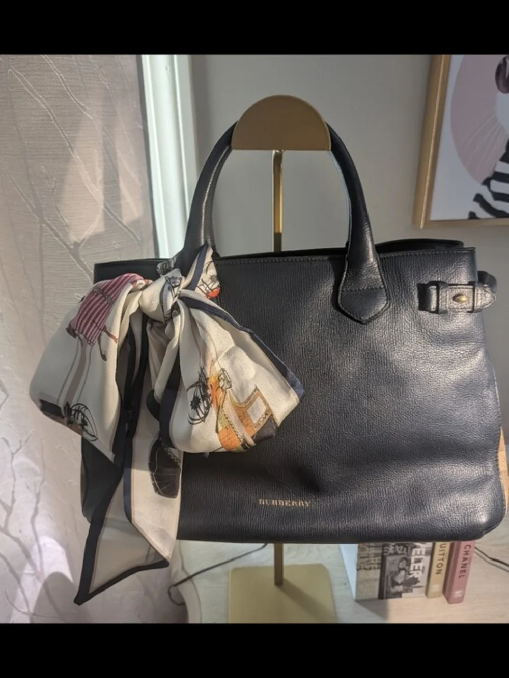Burberry Med Banner House Check Satchel W COA and Purse Scarf
